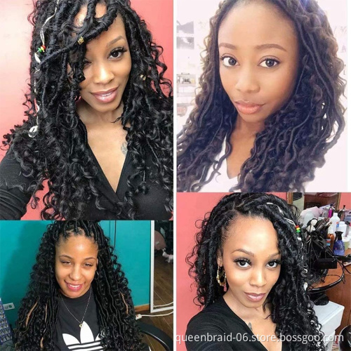 River Locs Crochet Braids Twist Hair Natural Deep Faux Locs Crochet Hair Braids Twist Pre-Looped Synthetic Hair Extension